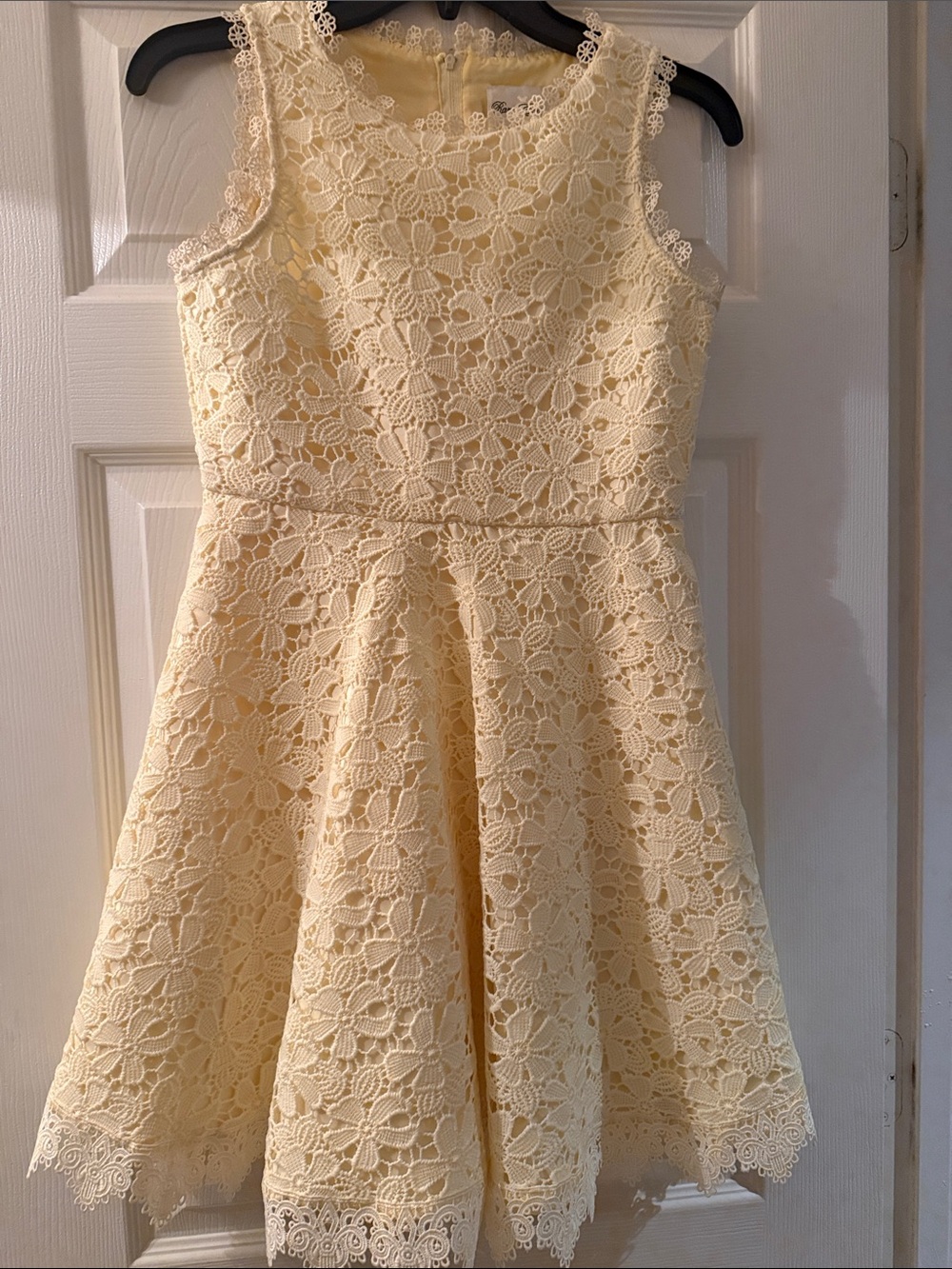 Rare Editions Cream Floral Lace Fit & Flare Dress